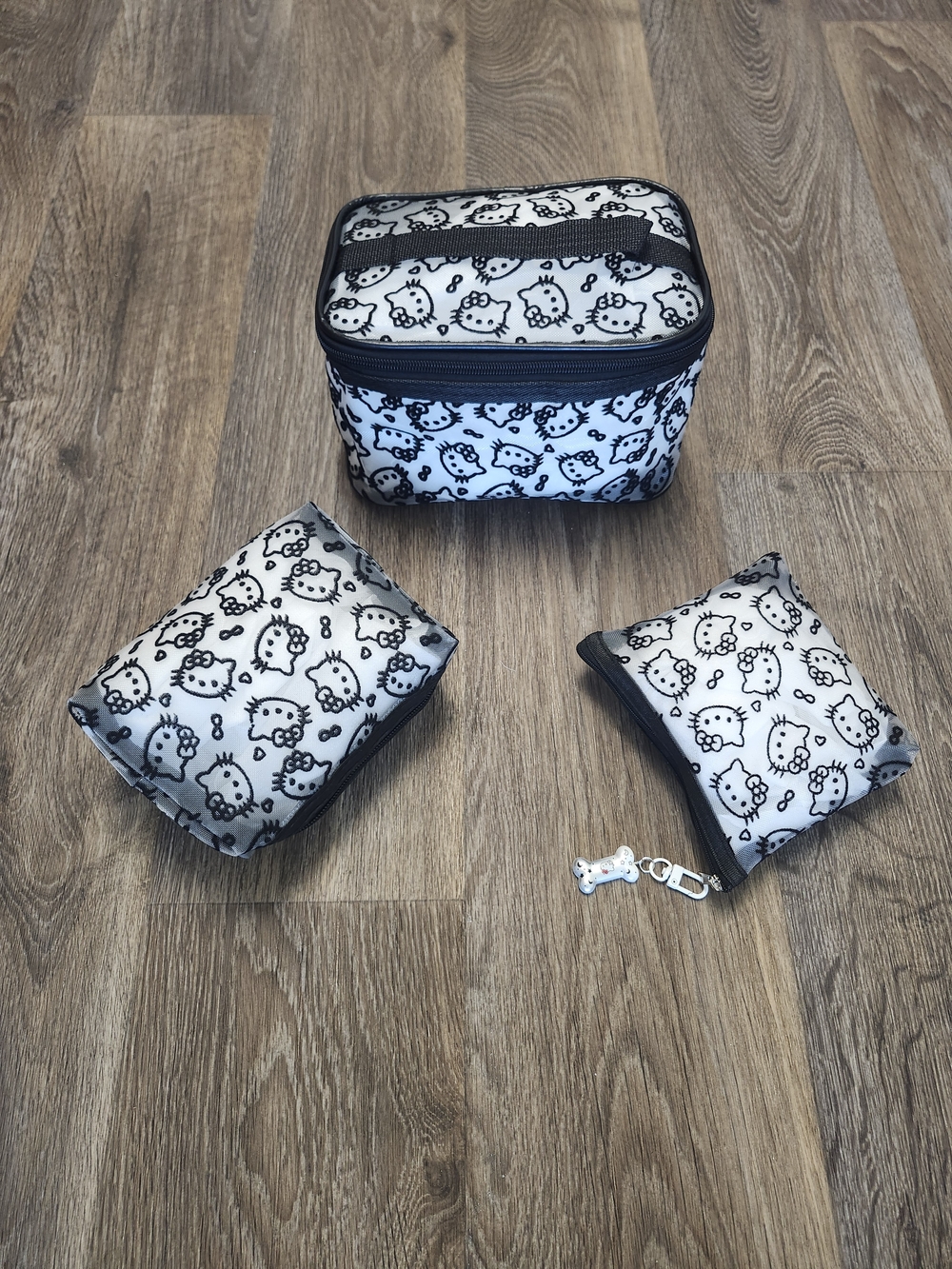 Sanrio Hello Kitty Travel Accessory Set in White and Black